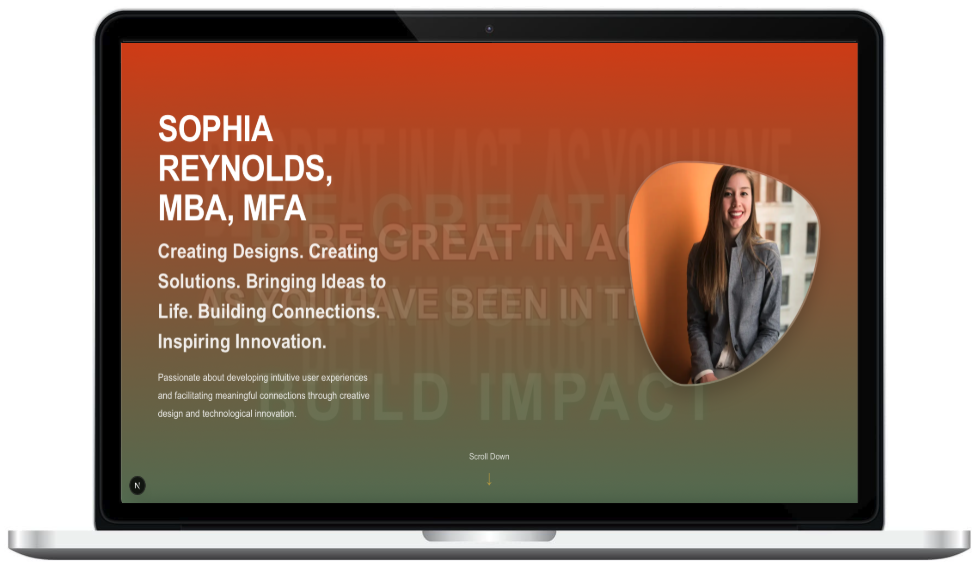 Custom Web Based Resume Screenshot